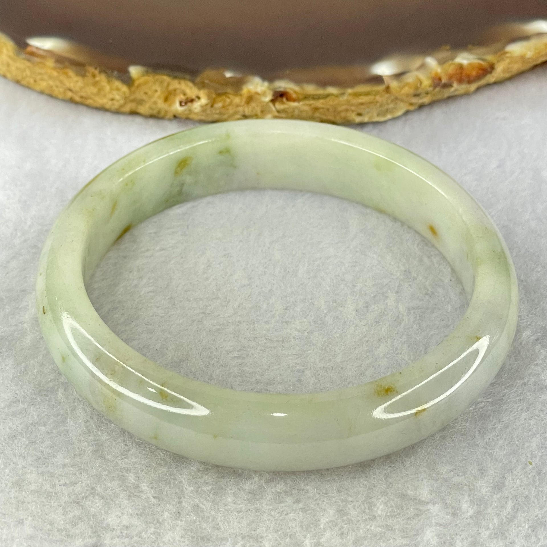Type A Lavender and Green with Brown Patches Jadeite Bangle Internal Diameter 58.2mm 48.01g 12.3 by 7.6mm (Very Slight Internal Lines) - Huangs Jadeite and Jewelry Pte Ltd