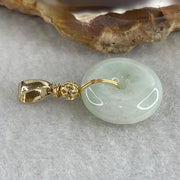 Natural Type A Light Green Jadeite Ping An Kou Pendant | 16mm Plump Jade Peace Disc Talisman (3.12g | 16.0 x 5.4mm) - Huangs Jadeite and Jewelry Pte Ltd