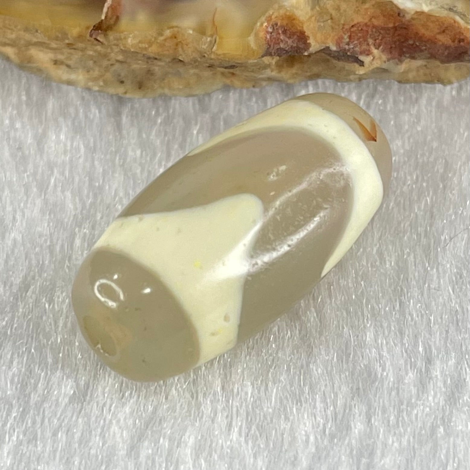 Natural Powerful Tibetan Old Oily Agate Tiger Tooth Daluo Dzi Bead Heavenly Master (Tian Zhu) 虎呀天诛 2.81g 20.0 by 10.0mm - Huangs Jadeite and Jewelry Pte Ltd