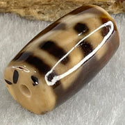 Natural Powerful Tibetan Old Oily Agate Double Cai Shen Dzi Bead Heavenly Master (Tian Zhu) 双财神长天珠 4.73g 19.8 by 11.7mm - Huangs Jadeite and Jewelry Pte Ltd