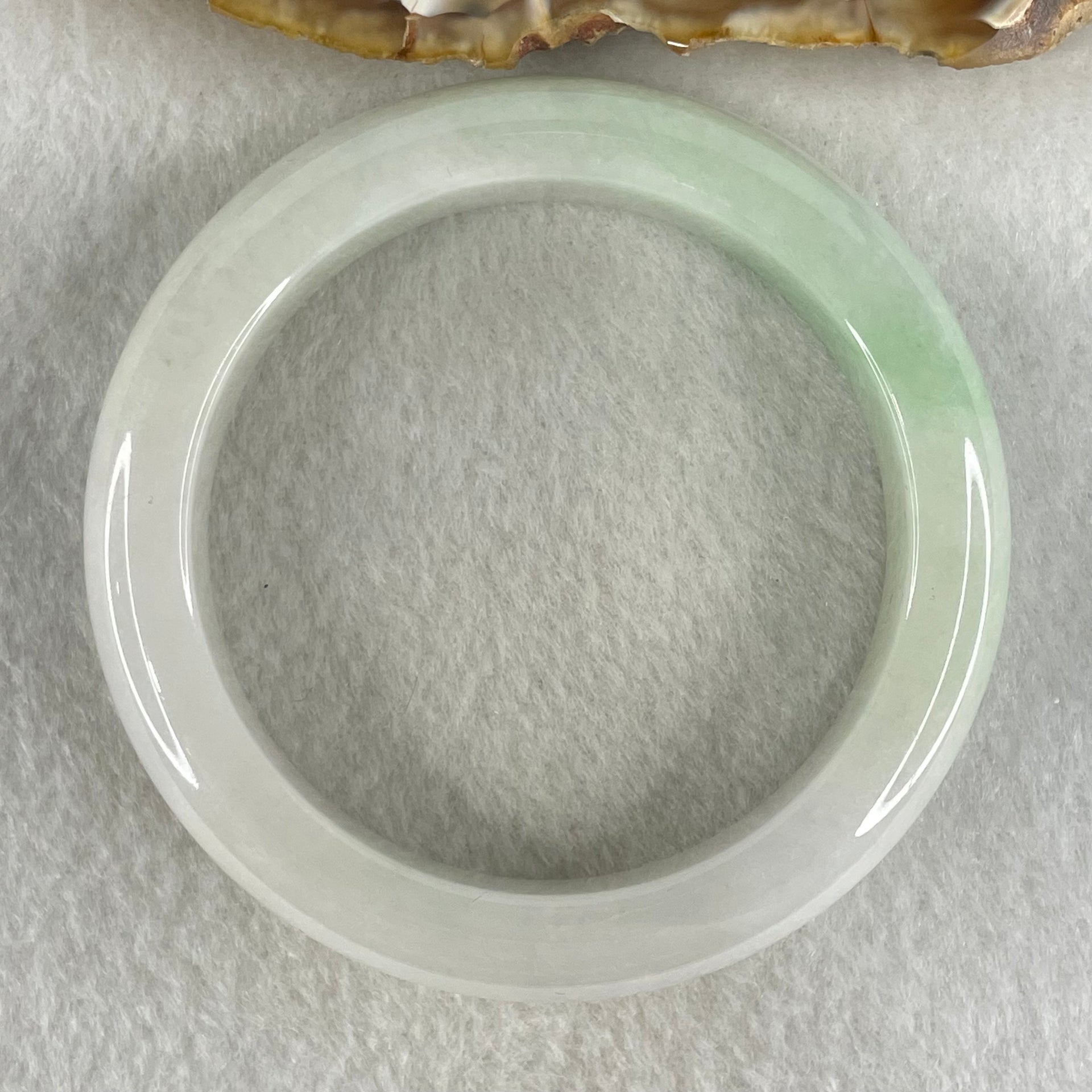 Type A Light Green Faint Lavender Jadeite Bangle 60.07g Inner Diameter 54.4mm 12.3 by 8.9mm (Slight Internal Line) - Huangs Jadeite and Jewelry Pte Ltd