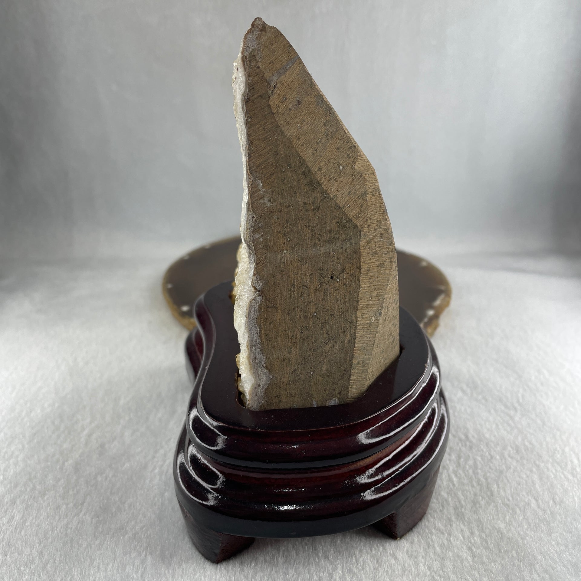 Natural Citrine Rough Irregular Shaped Display with Wooden Stand 719.31g 125.5 by 97.0 by 152.5mm - Huangs Jadeite and Jewelry Pte Ltd