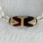 Natural Powerful Tibetan Old Oily Agate Tiger Tooth Daluo Dzi Bead Heavenly Master (Tian Zhu) with White Agate Beads Bracelet 24.84g 14cm 29.8 by 13.0mm Double Tiger Tooth - 29.5 by 12.3 Tiger Tooth - Huangs Jadeite and Jewelry Pte Ltd