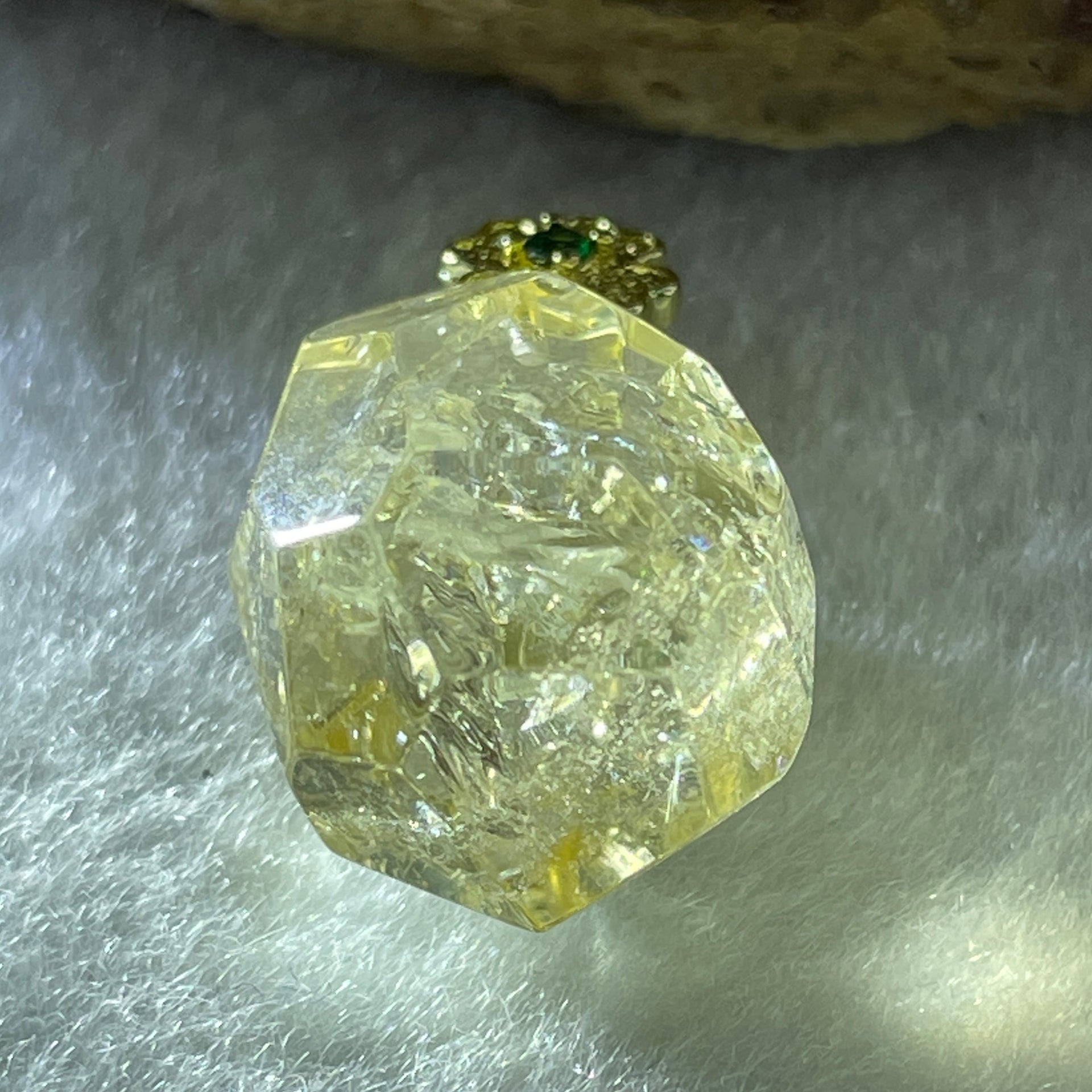 Natural Citrine Pebble Pendant in Gold Plated 7.47g 17.5 by 15.4 by 14.6mm - Huangs Jadeite and Jewelry Pte Ltd