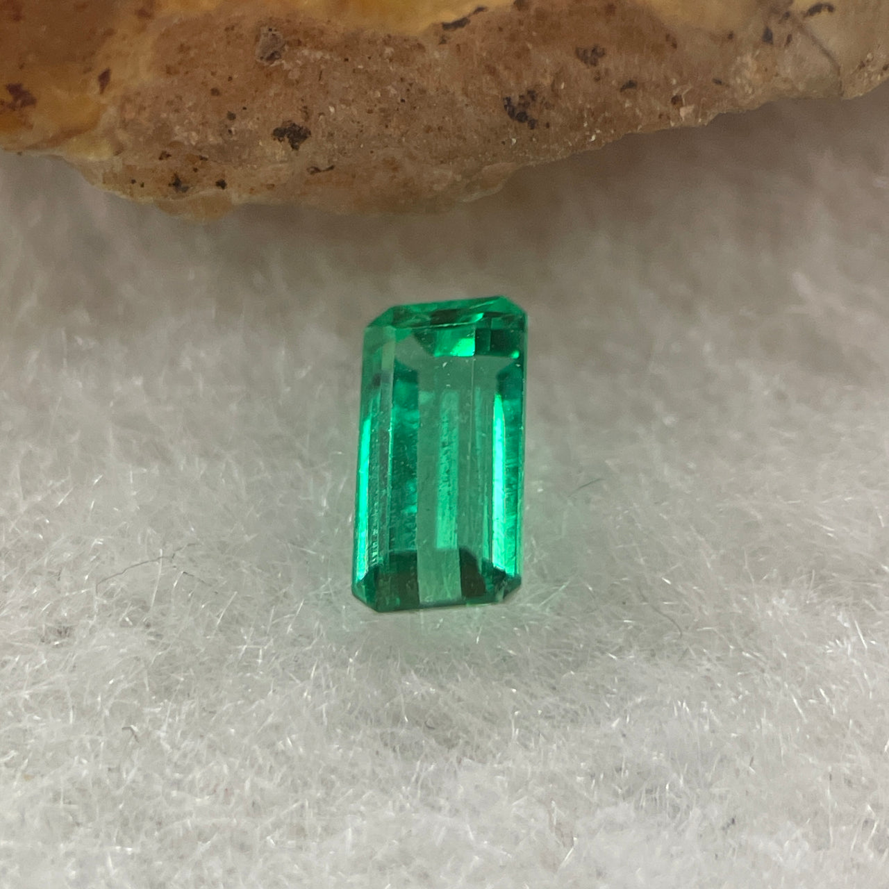 Natural Colombia Vivid Green Emerald (Beryl) Cut-Cornered Rectangular Step cut 0.40ct 5.8 by 3.1 by 2.5mm - Huangs Jadeite and Jewelry Pte Ltd