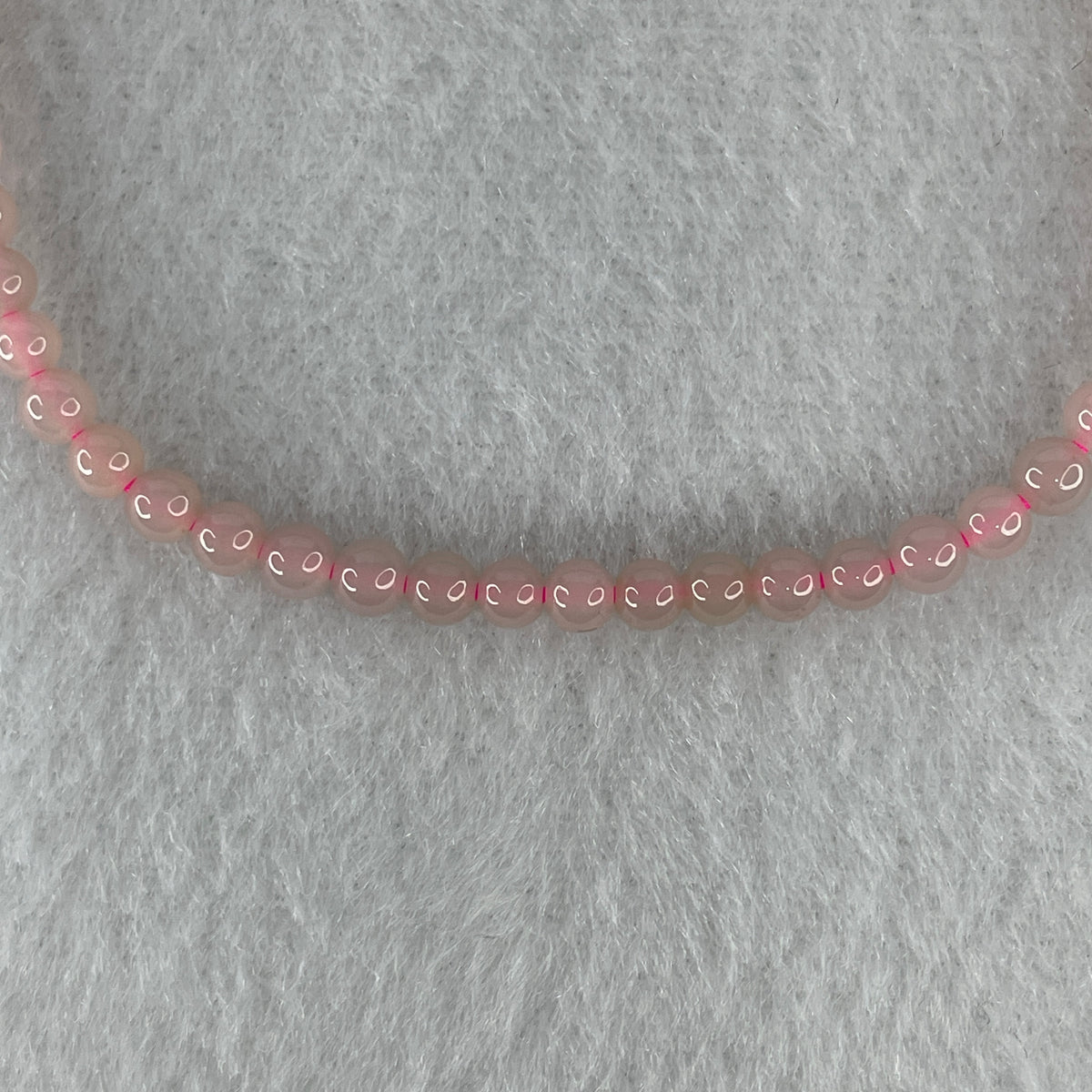 Natural Type A Semi-Icy Pink Jadeite Bracelet | 17cm Delicate 3.8mm Round Genuine Pink Jade Bead Strand with Rose Gold Clasp (5.30g 48 Beads) - Huangs Jadeite and Jewelry Pte Ltd