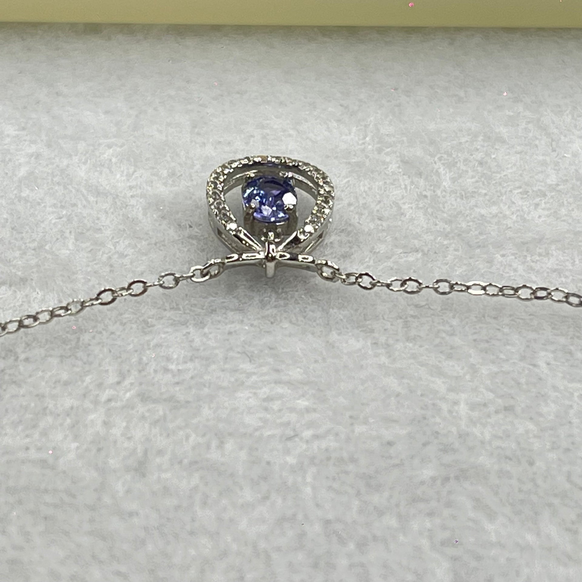 Natural Amethyst in S925 Sliver Necklace 1.85g by 5.5 by 3.6 by 2.2mm - Huangs Jadeite and Jewelry Pte Ltd