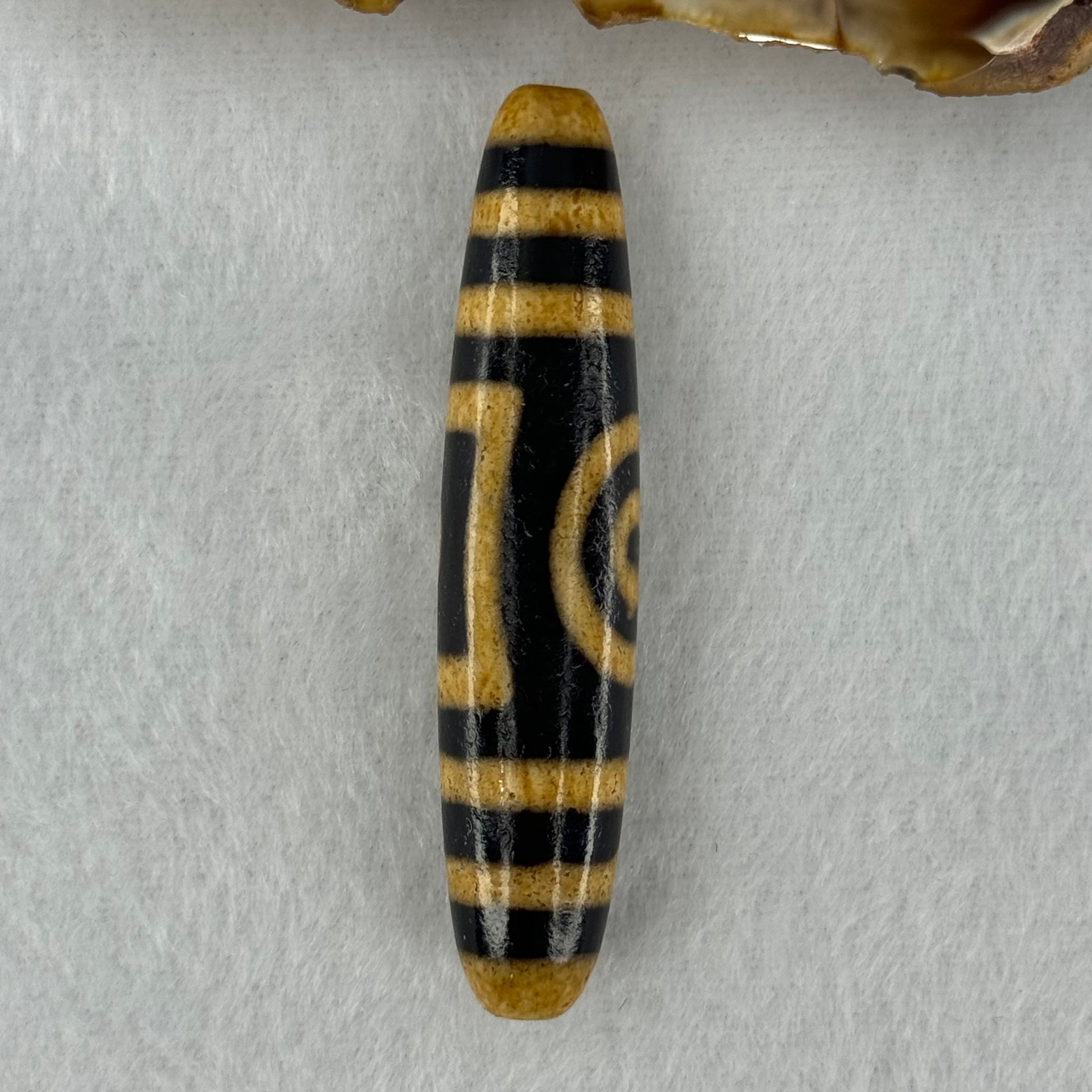 Natural Powerful Tibetan Old Oily Agate 2 Eyes Dzi Bead Heavenly Master (Tian Zhu) 二眼天诛 13.19g 58.5 by 12.6mm - Huangs Jadeite and Jewelry Pte Ltd