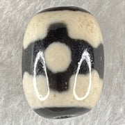 Natural Powerful Tibetan Old Oily Dark Brown With White Agate 3 Eyes Dzi Bead Heavenly Master (Tian Zhu) 三眼天诛 4.84g 17.7 by 13.3mm - Huangs Jadeite and Jewelry Pte Ltd
