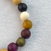Natural Muti Color Treasures Beads with Wooden Lulutong Charm Bracelet 6.32g 15.5cm 8.4mm 21 Beads - Huangs Jadeite and Jewelry Pte Ltd