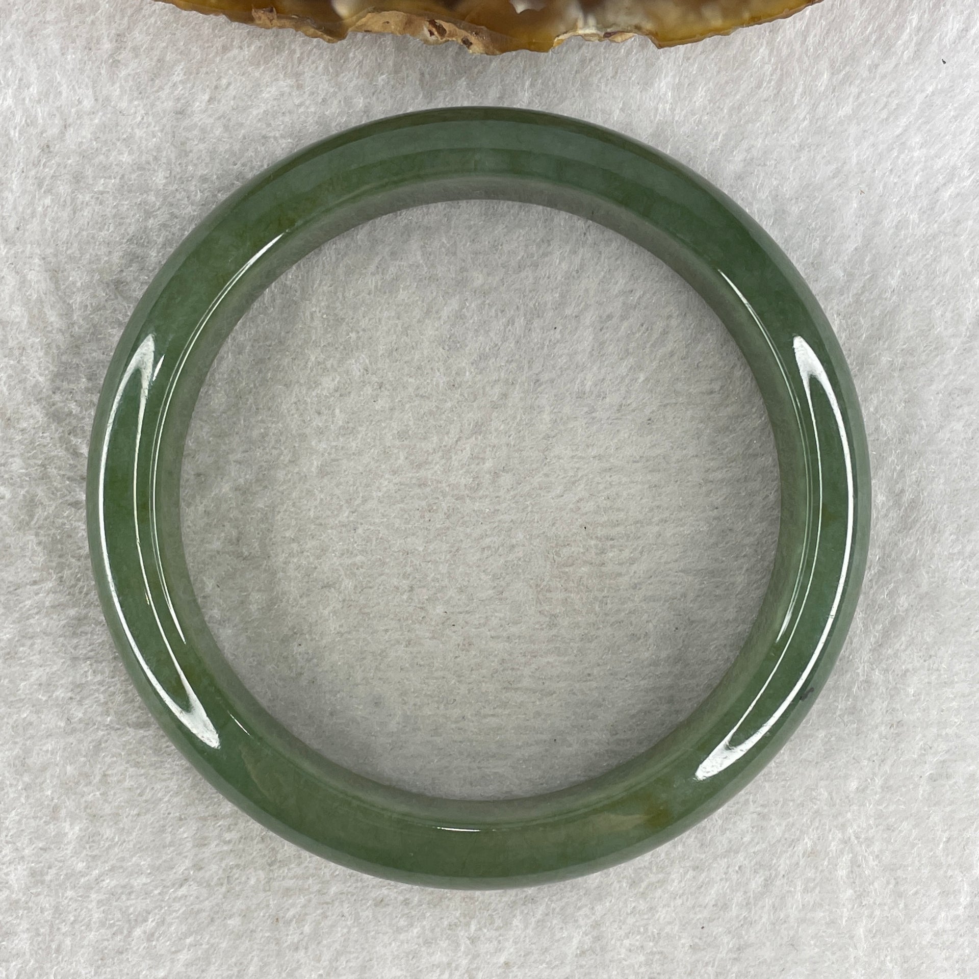 Certified Type A Green Jade Jadeite Bangle 274.22ct 54.84g Inner Diameter 58.05mm Thickness 13.3 by 7.8mm (Perfect) with NGI Cert - Huangs Jadeite and Jewelry Pte Ltd