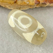 Natural Powerful Tibetan Old Oily Agate 3 Eyes Dzi Bead Heavenly Master (Tian Zhu) 三眼天诛 3.02g 20.2 by 10.2mm - Huangs Jadeite and Jewelry Pte Ltd