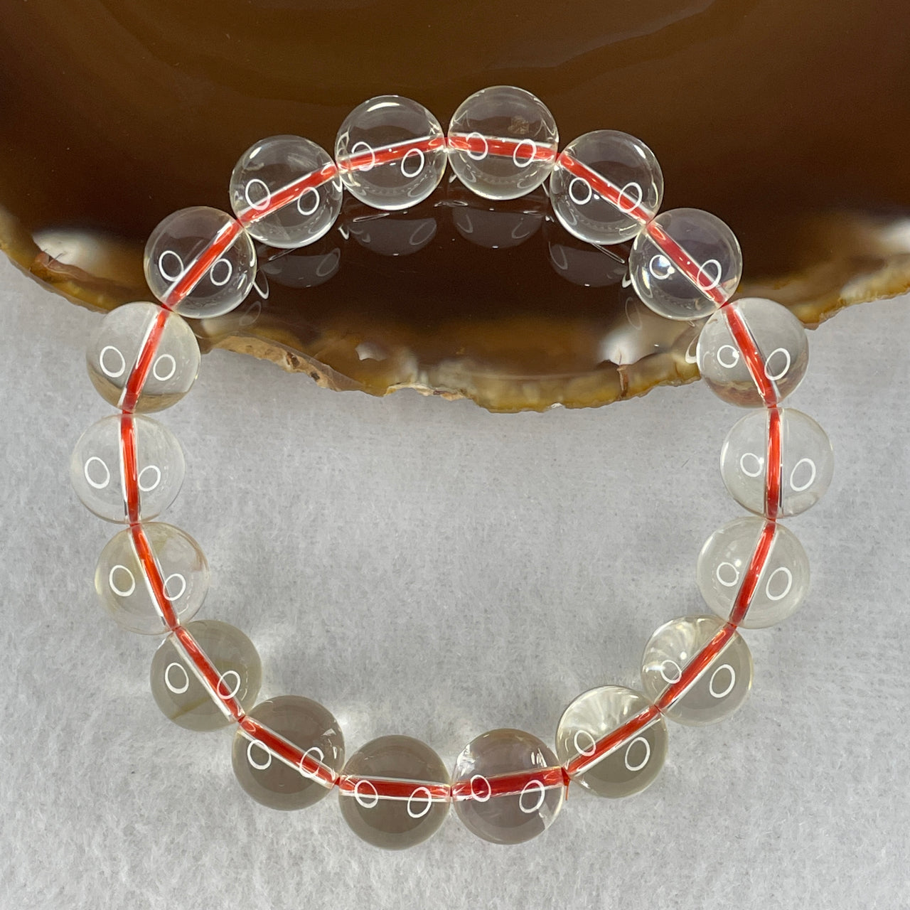 Certified Average Grade Natural Yellow Citrine Crystal Beads Bracelet | 11.3mm Golden Merchant's (35.79g | 16cm Wrist Sizing | 18 Beads)