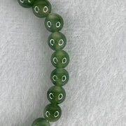 High Grade Natural Type A Blueish Green Jadeite Beads Bracelet 13.88g 15.5cm 6.6mm 29 Beads - Huangs Jadeite and Jewelry Pte Ltd