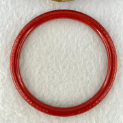 Natural Red Cinnabar Bangle with Inscription Inner Diameter 59.6mm 17.34g 6.3 by 6.3mm - Huangs Jadeite and Jewelry Pte Ltd