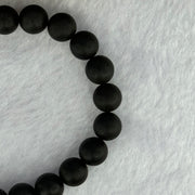 Natural Dark Matt Black Amber Beads Bracelet 天然大黑天翁琥珀手链 6.31g 14.5cm 8.1mm 22 Beads - Huangs Jadeite and Jewelry Pte Ltd