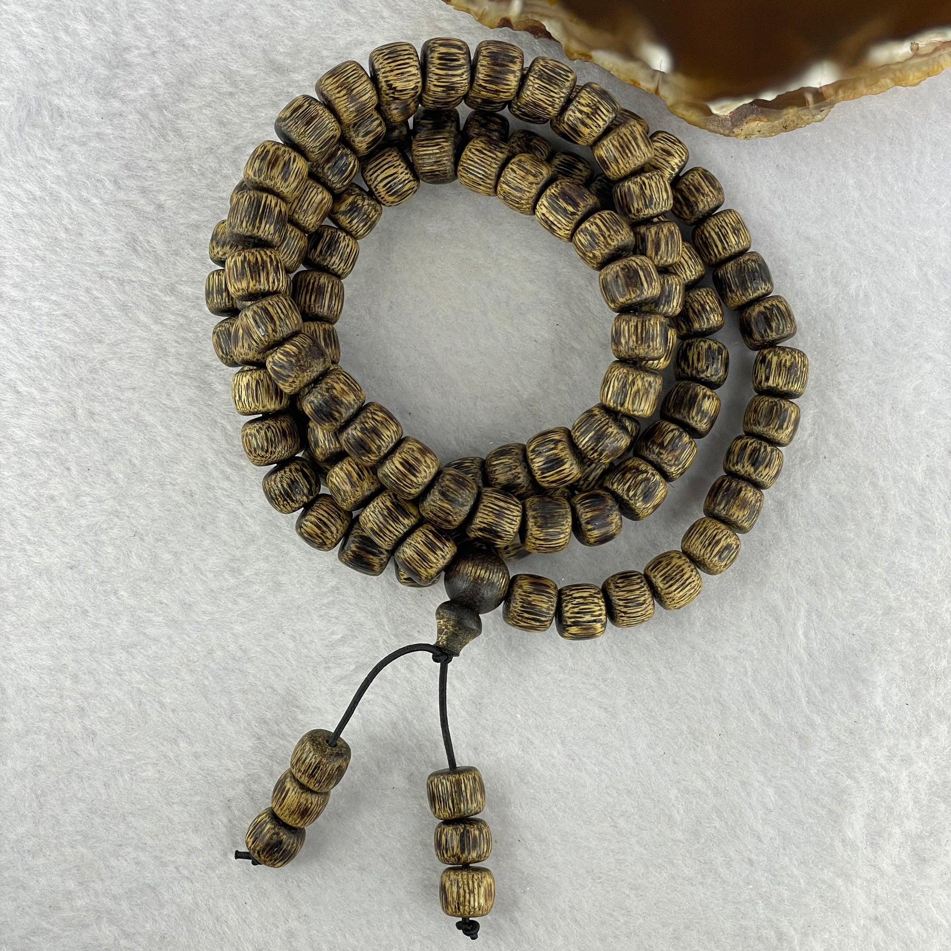 Natural Wild Vietnam Lu Qi Nan Agarwood Beads Necklace 32.00g 50cm 8.9mm 108 + 6 Beads - Huangs Jadeite and Jewelry Pte Ltd