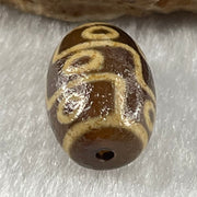 Natural Powerful Tibetan Old Oily Agate 9 Eyes Dzi Bead Heavenly Master (Tian Zhu) 九眼天诛 2.06g 13.8 by 10.0mm - Huangs Jadeite and Jewelry Pte Ltd