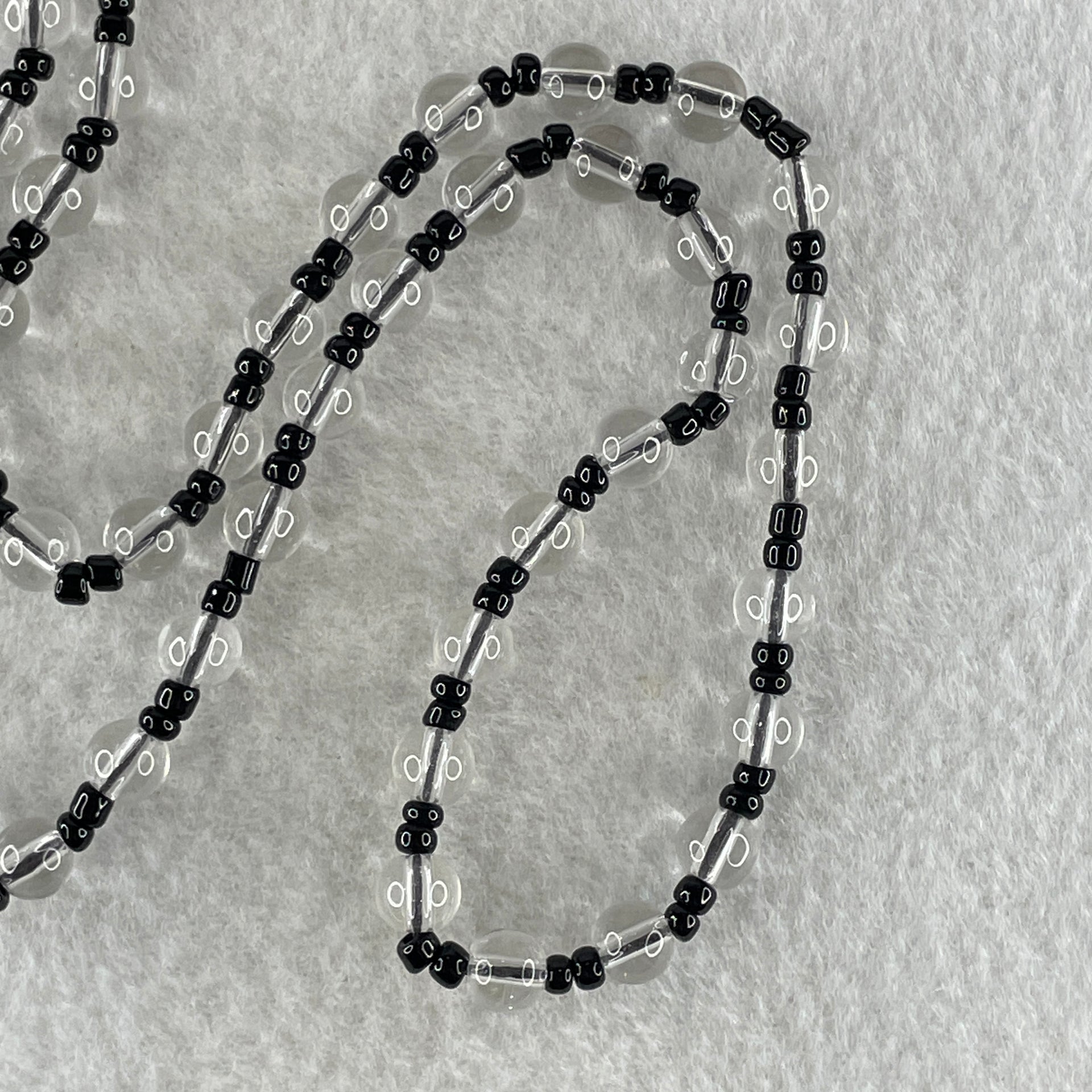 Clear Liuli Beads Necklace 20.05g 56cm 6.3mm 57Beads - Huangs Jadeite and Jewelry Pte Ltd