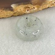 Type A Semi Icy Wuji Grey Jadeite Ping An Kou Donut Charm Pendant 3.46g 15.4 by 7.0mm - Huangs Jadeite and Jewelry Pte Ltd