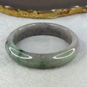 Type A Deep Lavender with Spicy to Dark Green Patches Jadeite Bangle Internal Diameter 58.4mm 71.02g 14.9 by 8.9mm (Very Slight External Rough) - Huangs Jadeite and Jewelry Pte Ltd