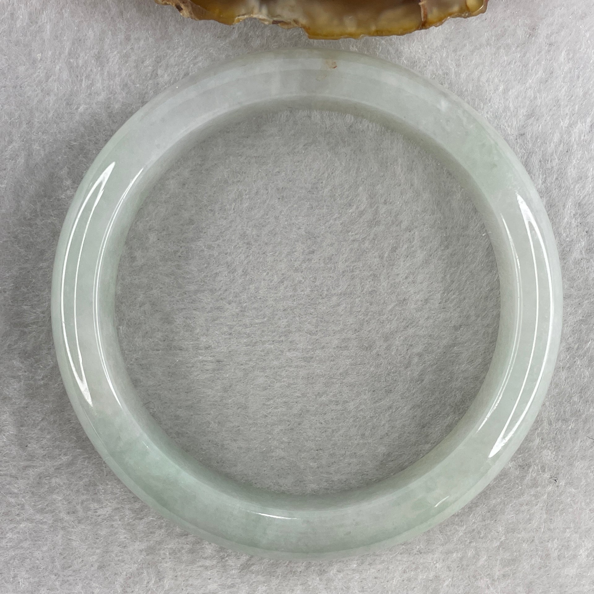 Type A Blueish Green with Faint Lavender and Brownish Spot Jadeite Bangle Internal Diameter 53.8mm 47.48g 12.3 by 7.6mm (Close to Perfect ) - Huangs Jadeite and Jewelry Pte Ltd