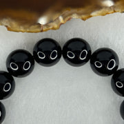 Natural Black Moldavite Meteorite Crystal Beads Bracelet 52.32g 18cm 14.3mm 15 Beads - Huangs Jadeite and Jewelry Pte Ltd