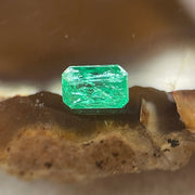 Natural Colombia Vivid Green Emerald (Beryl) Cut-Cornered Rectangular Step cut 0.41ct 5.0 by 3.6 by 2.9mm - Huangs Jadeite and Jewelry Pte Ltd
