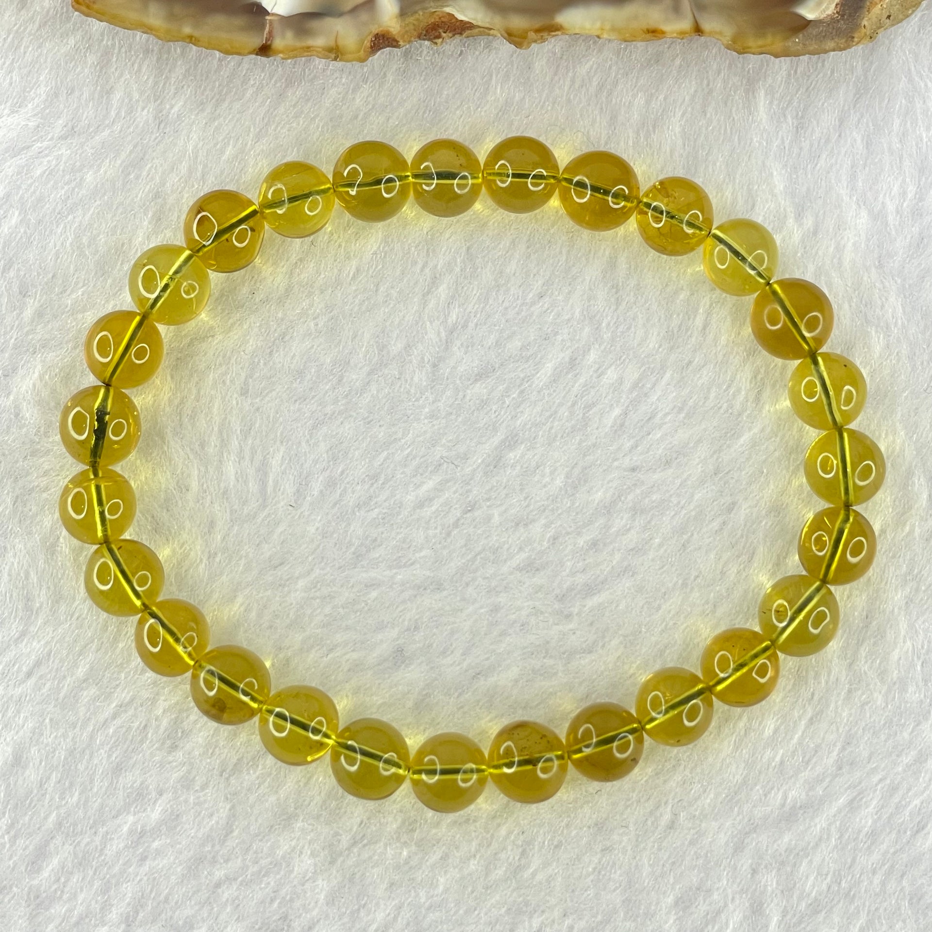 Natural Purple Honey Amber Beads Bracelet 天然紫蜜琥珀手链 3.33g 7.1mm 27 Beads - Huangs Jadeite and Jewelry Pte Ltd