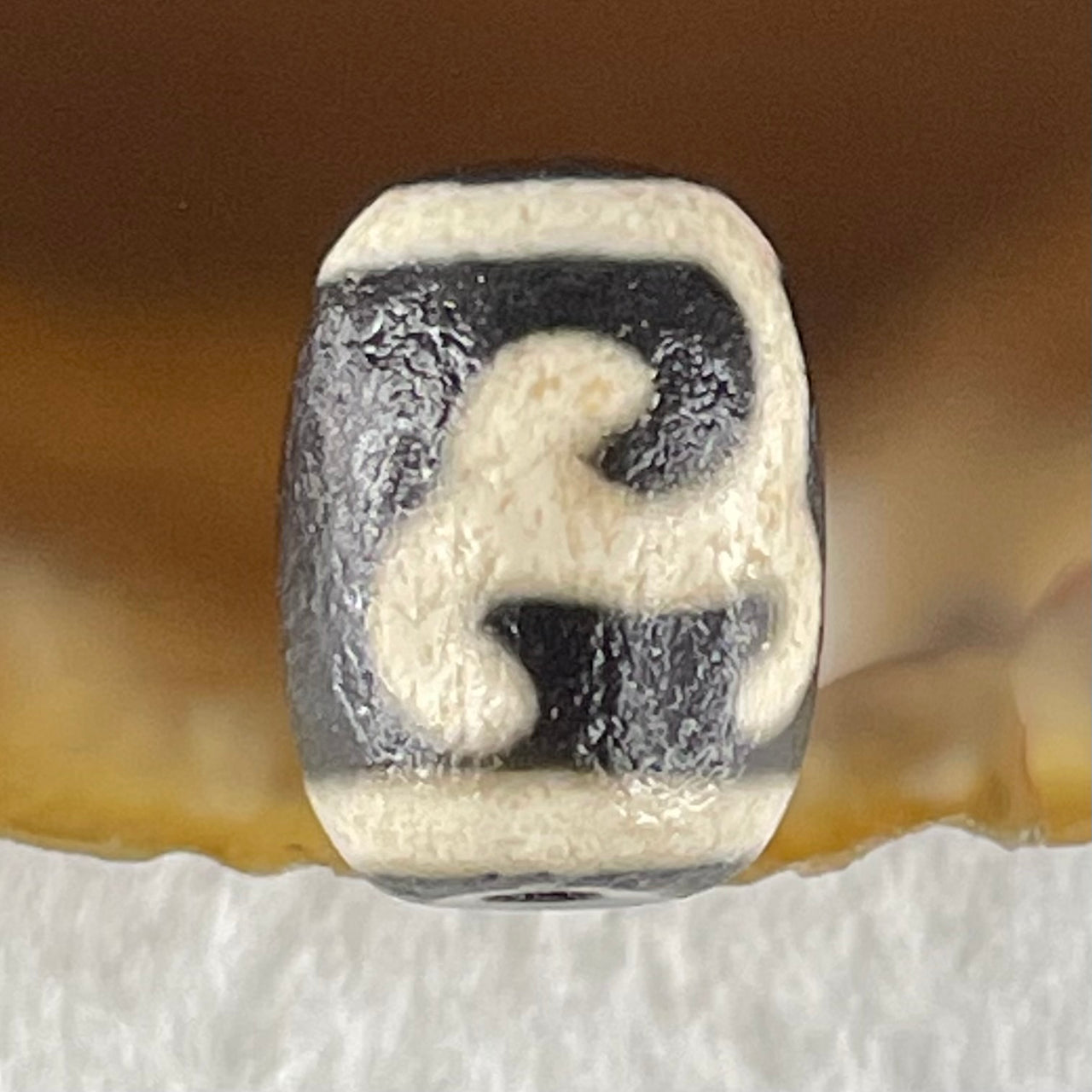 Natural Powerful Tibetan Old Oily Agate Green Tara Dzi Bead Heavenly Master (Tian Zhu) 绿度母天珠 2.13g 13.3 by 10.0mm - Huangs Jadeite and Jewelry Pte Ltd