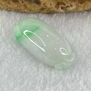 Type A Faint Lavender Green with Apple Green Vein Jadeite Melon Pendant 5.74g 27.0 by 13.1 by 8.4mm - Huangs Jadeite and Jewelry Pte Ltd