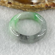 Type A Wuji Grey with Apple Green Piao Hua Jadeite Ring 5.25g 6.5 by 4.6mm US8.5 HK18.8 - Huangs Jadeite and Jewelry Pte Ltd