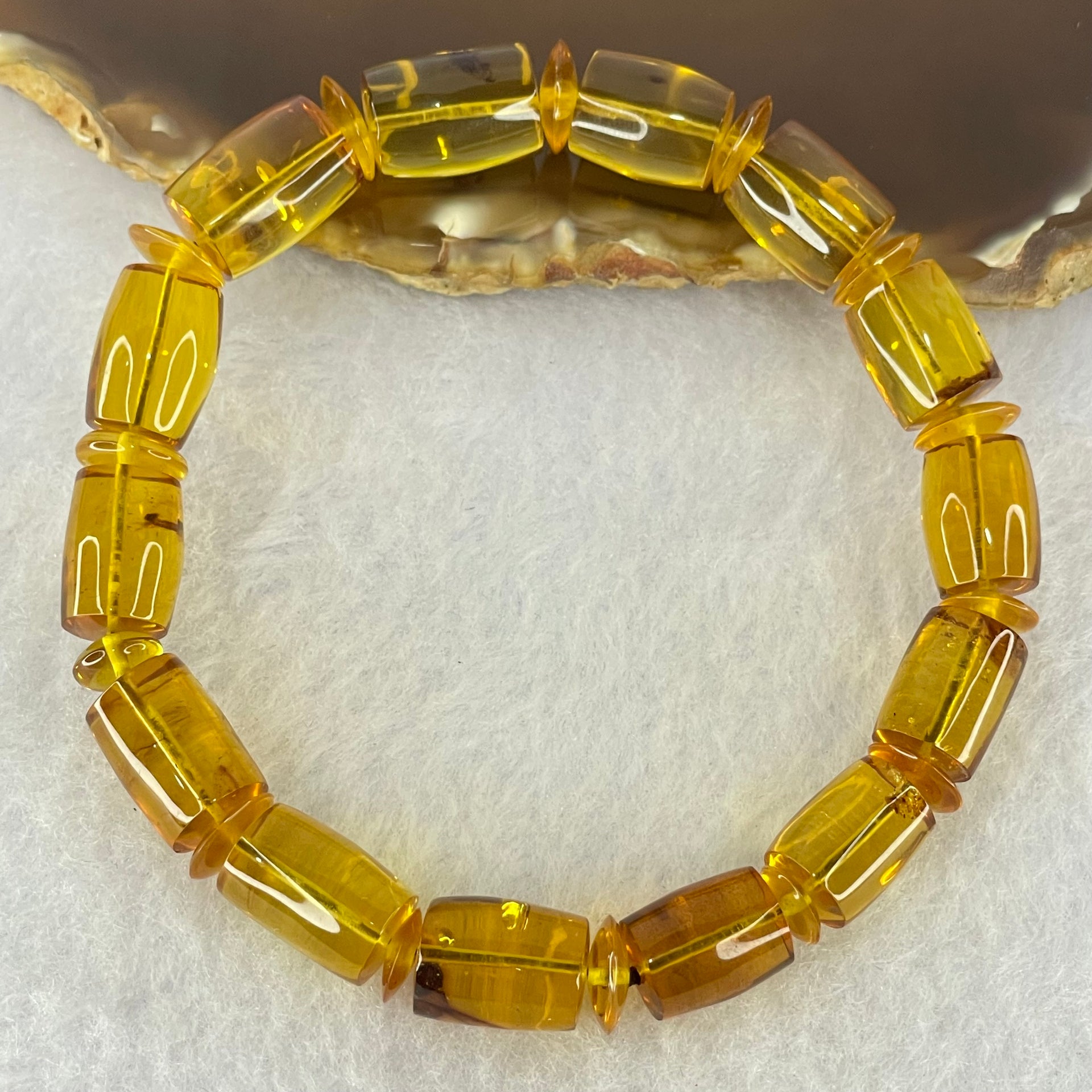 Natural Yellow Amber Lulu Tong Bracelet 13.43g 19cm 13.0 by 10.3mm 14 Lulu Tong - Huangs Jadeite and Jewelry Pte Ltd