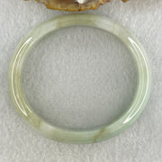 Natural Type A Light Green Faint Lavender Jadeite Oval Bangle 37.26g Inner Diameter 53.8mm 12.2 by 7.0mm (Slight Internal Lines) - Huangs Jadeite and Jewelry Pte Ltd