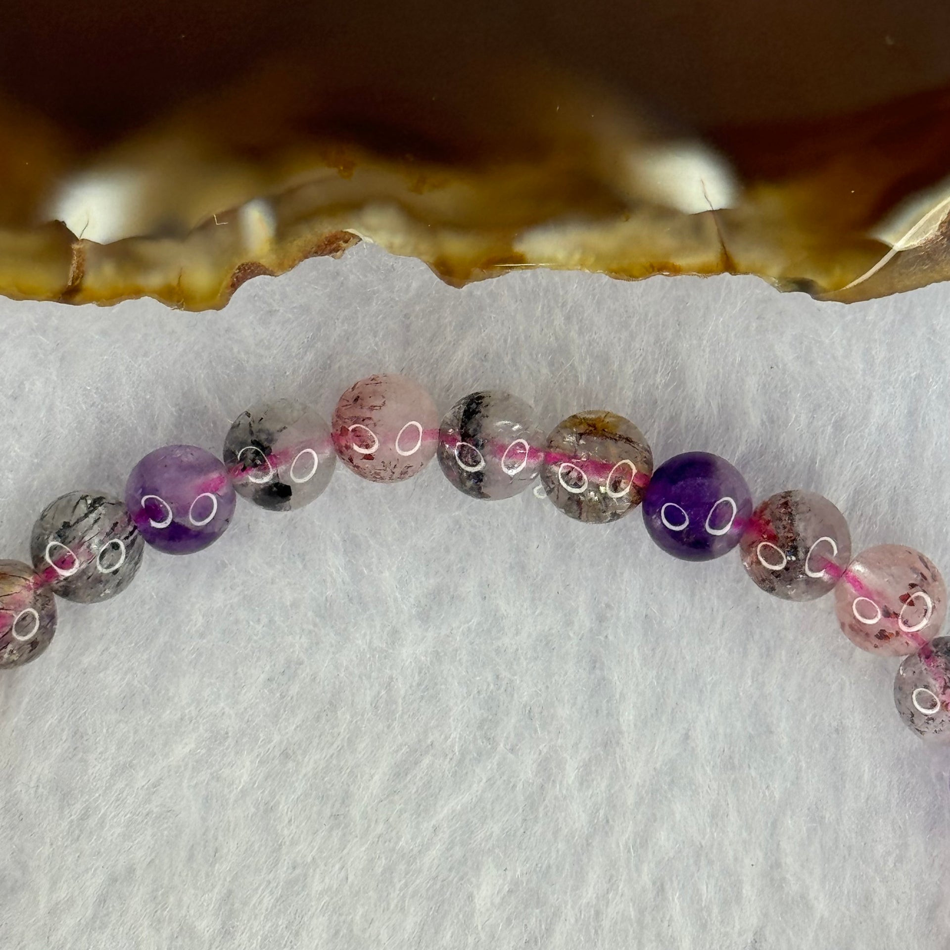 Natural Super 7 Beads Bracelet 10.48g 16.5cm 6.5mm 31 Beads - Huangs Jadeite and Jewelry Pte Ltd