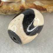 Natural Powerful Tibetan Old Oily Agate Tiger Tooth Daluo Dzi Bead Heavenly Master (Tian Zhu) 虎呀天诛 4.65g 17.5 by 13.1mm - Huangs Jadeite and Jewelry Pte Ltd