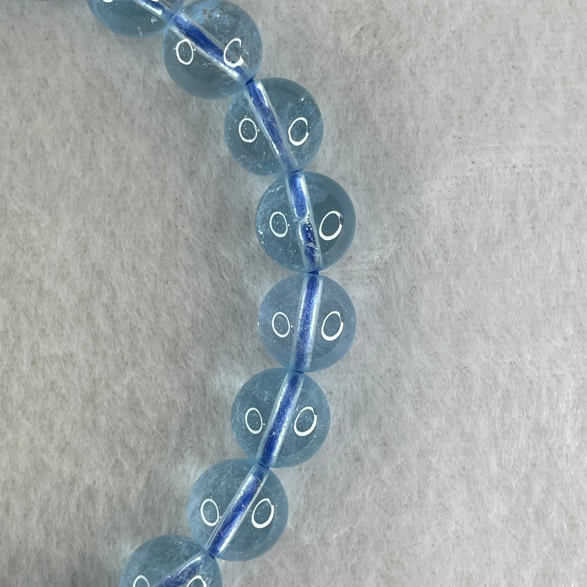 Above Average Natural Blue Topaz Beads Bracelet 26.33g 15.5cm 8.7mm 22 Beads - Huangs Jadeite and Jewelry Pte Ltd