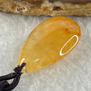 Natural Golden Rutilated Quartz Tear Drop Necklace 12.69g 32.5 by 20.6 by 10.5mm - Huangs Jadeite and Jewelry Pte Ltd