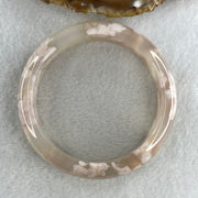Natural Faint Pink Flower Agate Bangle 57.41g Internal Diameter 60.2mm 15.6 by 9.4mm (Perfect) - Huangs Jadeite and Jewelry Pte Ltd