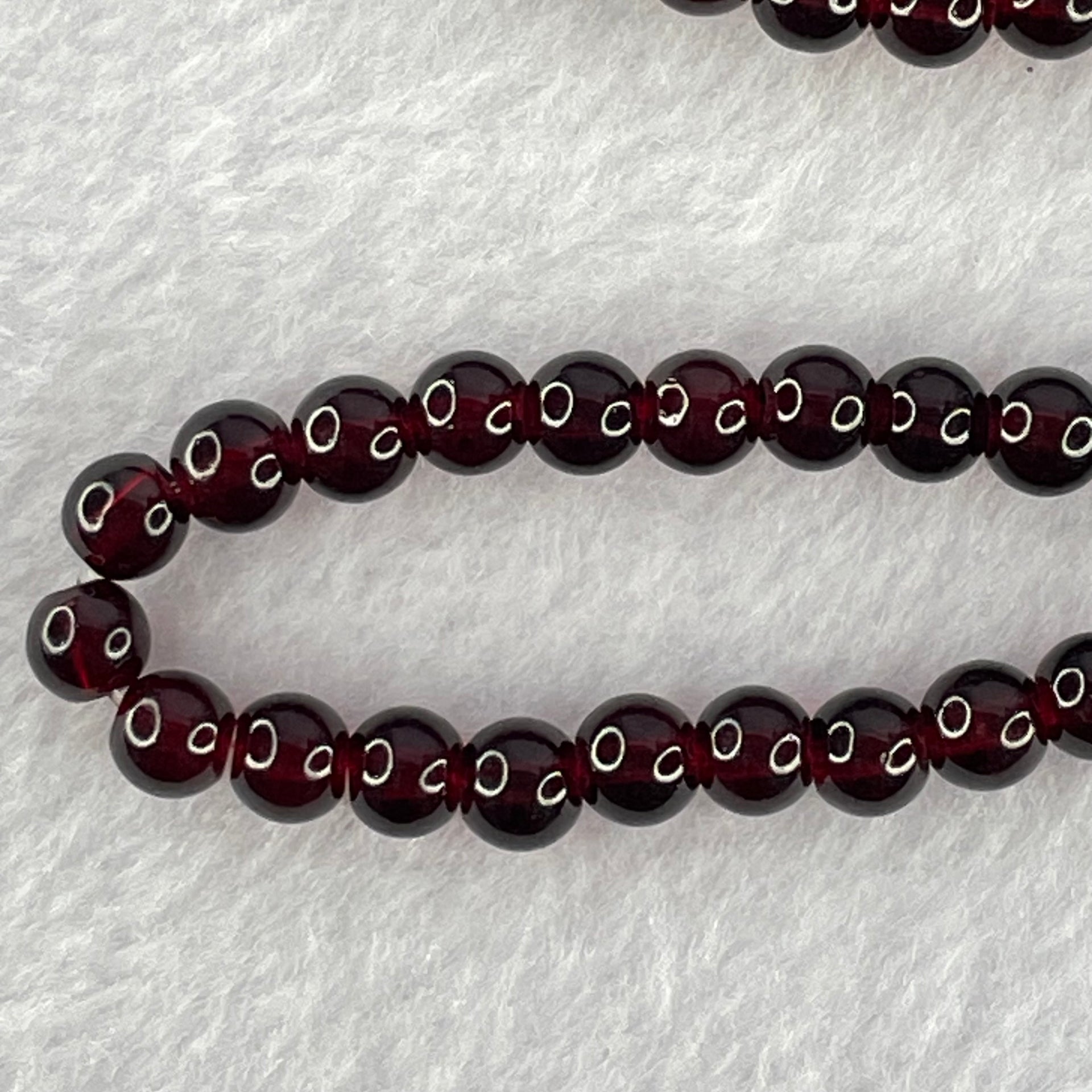 Natural Dark Red Blood Amber Beads Necklace 天然血珀项链 27.79g 54cm 6.4mm 80 Beads - Huangs Jadeite and Jewelry Pte Ltd