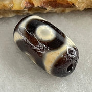 Natural Powerful Tibetan Old Oily Agate 3 Eyes Dzi Bead Heavenly Master (Tian Zhu) 三眼天诛 2.83g 17.4 by 10.1mm - Huangs Jadeite and Jewelry Pte Ltd