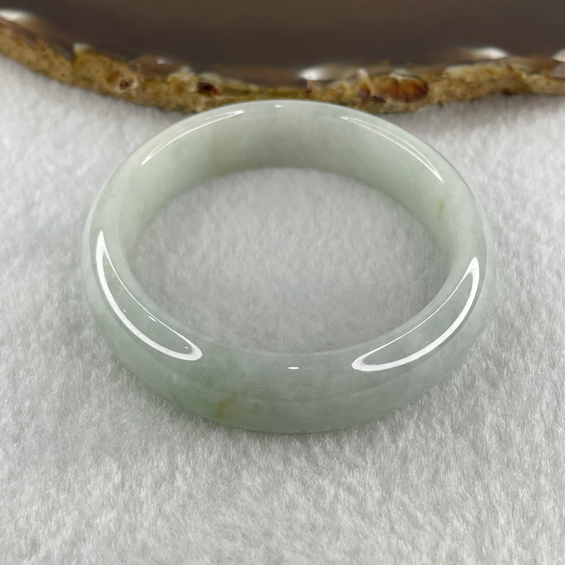 Natural Type A Faint Green Faint Lavender Jadeite Oval Bangle 42.10g Inner Diameter 55.2mm 12.8 by 7.4mm (Very Very Slight Internal Lines) - Huangs Jadeite and Jewelry Pte Ltd
