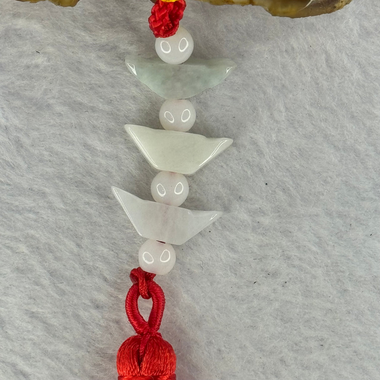 Type A Lavender and Green Jadeite Ingot Yuan Bao Set of 3 Decor 8.84g 18.5 by by 6.3mm - Huangs Jadeite and Jewelry Pte Ltd