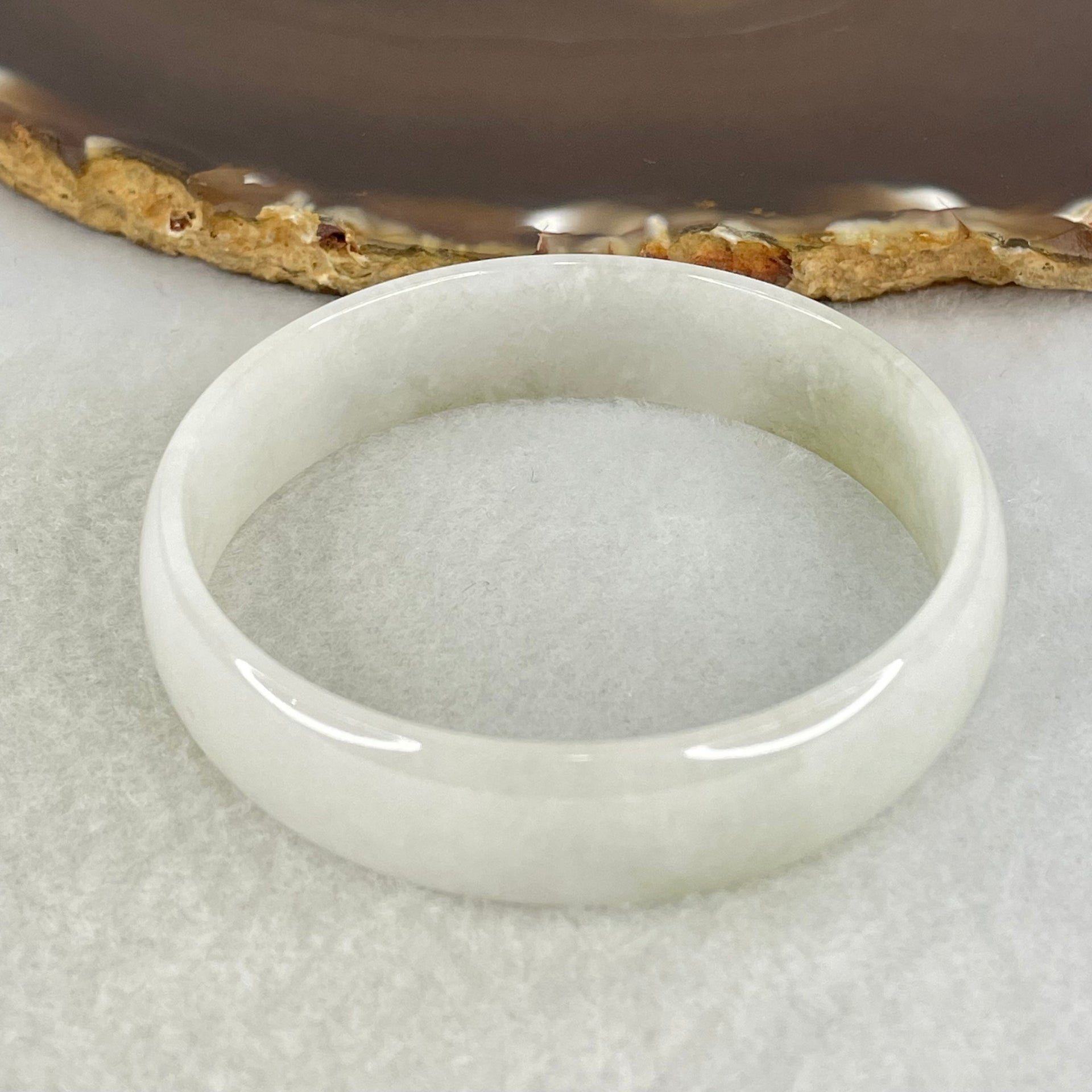 Type A Light Lavender Green Jadeite Bangle Internal Diameter 53.8mm 25.64g 13.6 by 4.1mm (Close to Perfect) - Huangs Jadeite and Jewelry Pte Ltd