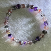 Very Good Grade Natural Transparent Bright Super 7 Beads Bracelet 非常好的等级天然透明深彩色超级七珠手链 10.84g 15cm 6.8mm 27 Beads - Huangs Jadeite and Jewelry Pte Ltd