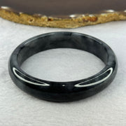 Type A Translucent Wuji Black Grey Jadeite Bangle 54.12g Internal Diameter 59.6mm 4.0 by 7.4mm (Very Fine Internal Lines) - Huangs Jadeite and Jewelry Pte Ltd