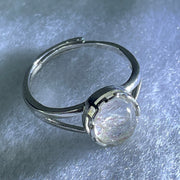 Above Average Grade Natural Super 7 Crystal in S925 Sliver Ring (Adjustable Size) 1.98g 9.4 by 7.1 by 4.5mm - Huangs Jadeite and Jewelry Pte Ltd