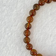 Natural Purple Amber Beads Bracelet 天然紫蜜琥珀手链 4.30g 16cm 6.5mm 28 Beads - Huangs Jadeite and Jewelry Pte Ltd