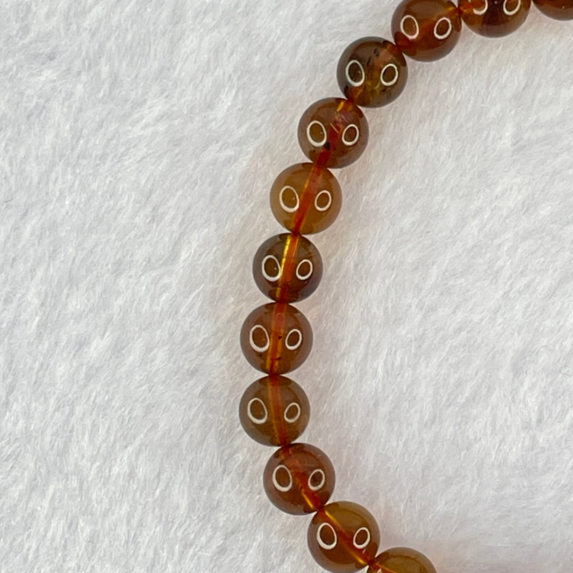 Natural Purple Amber Beads Bracelet 天然紫蜜琥珀手链 4.30g 16cm 6.5mm 28 Beads - Huangs Jadeite and Jewelry Pte Ltd