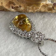 Natural Yellow Citrine Hulu Pendant on S925 Sliver 3.58g 7.8 by 6.0 by 4. - Huangs Jadeite and Jewelry Pte Ltd